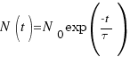 N(t)= N_0 exp(-t/tau)