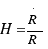 H={{R}over{.}}/R