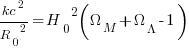 kc^2 / {R_0}^2  = {H_0}^2 (Omega_M + Omega_Lambda -1)